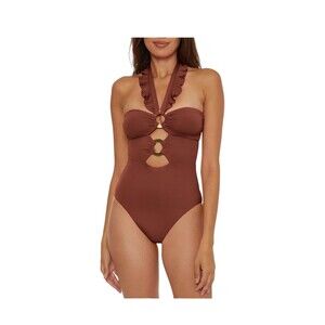 Soluna Women's Buckle-up One-Piece Swimsuit - Coconut Brown, XL